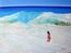 La Jeune Fille et la vague, mer � St-Martin (Antilles)